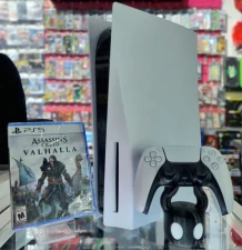 Consola Play Station 5 Fat Edicion disco PS5. 825 GB de almacenamiento. Incluye, cables, 1 control y juego físico sellado Assassins Creed: Valhalla